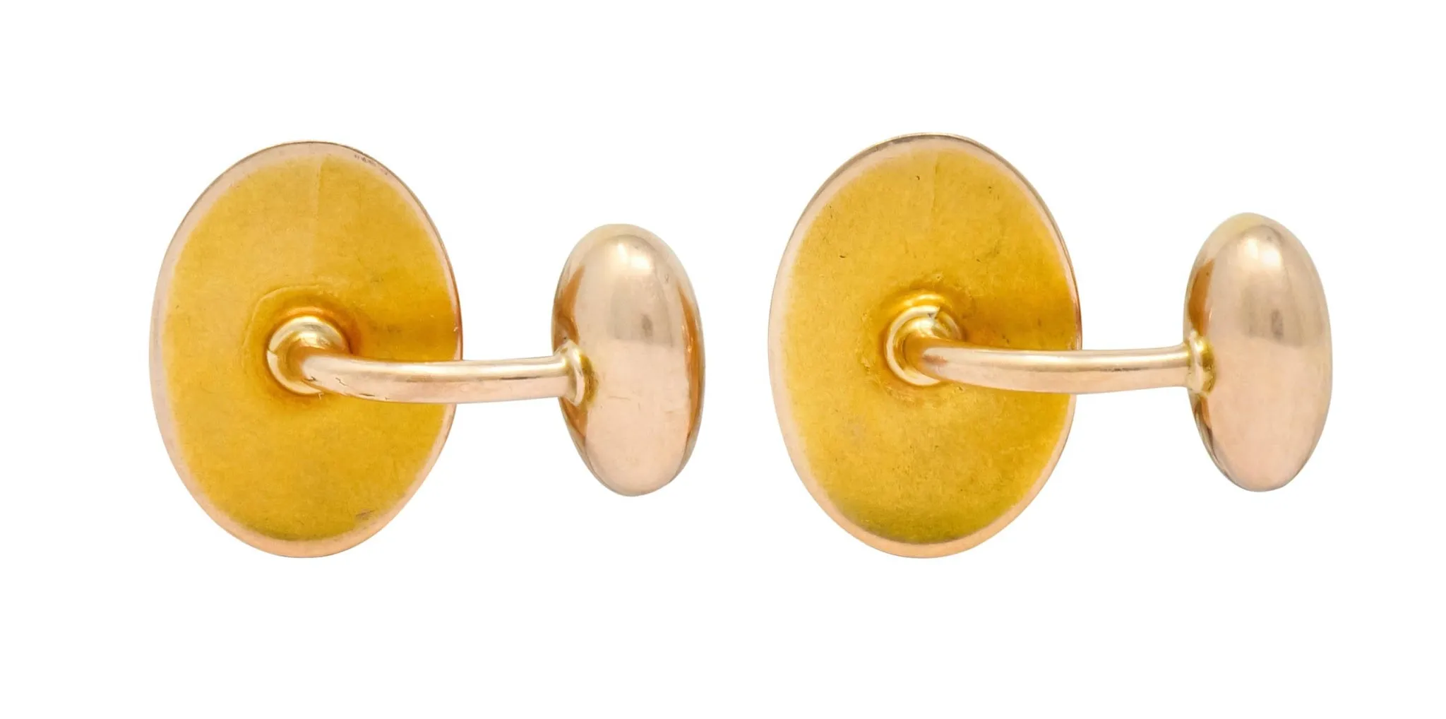 1900's Victorian 14 Karat Two-Tone Gold Native American Men's Cufflinks