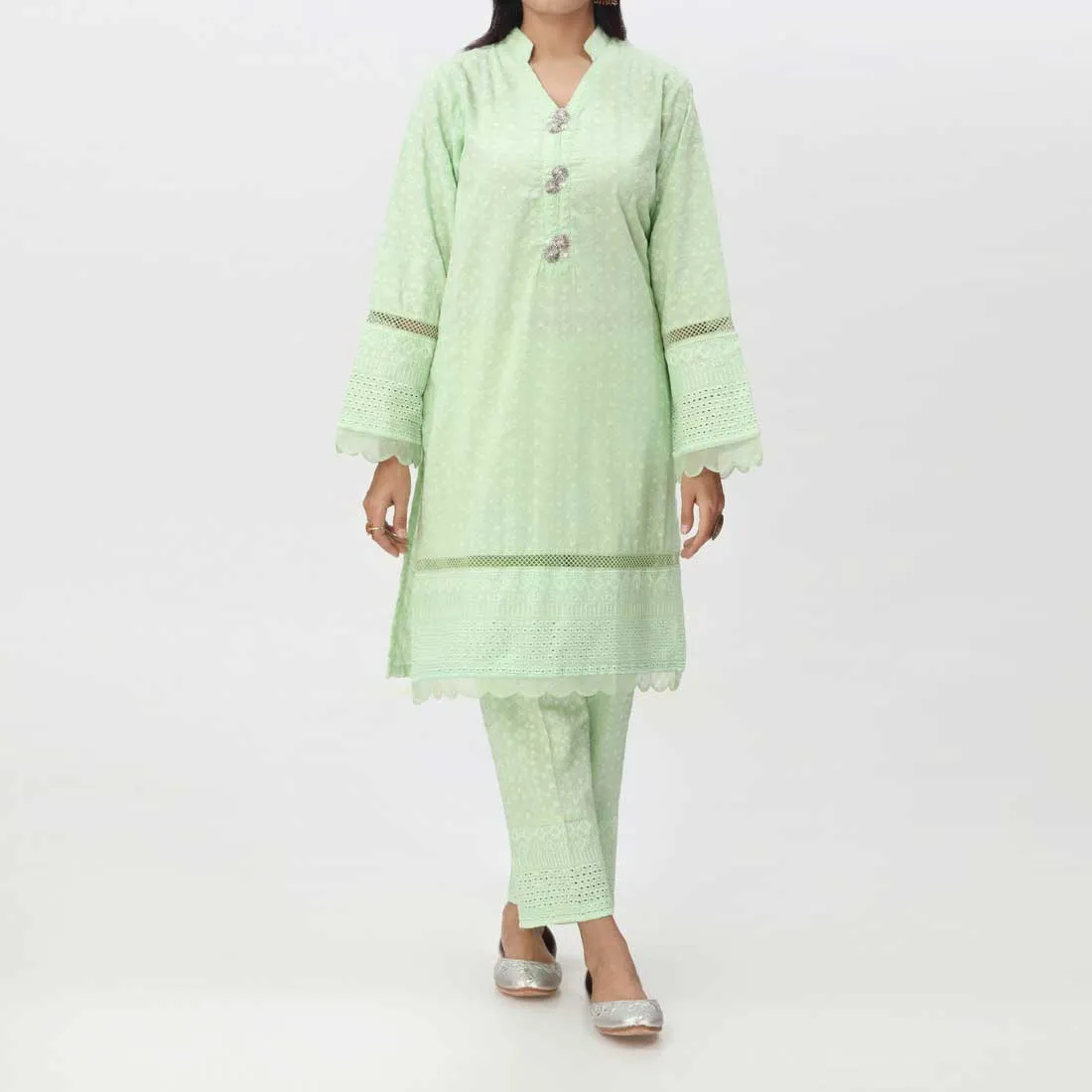 2PC- Embroidered ChikanKari Suit PS4153