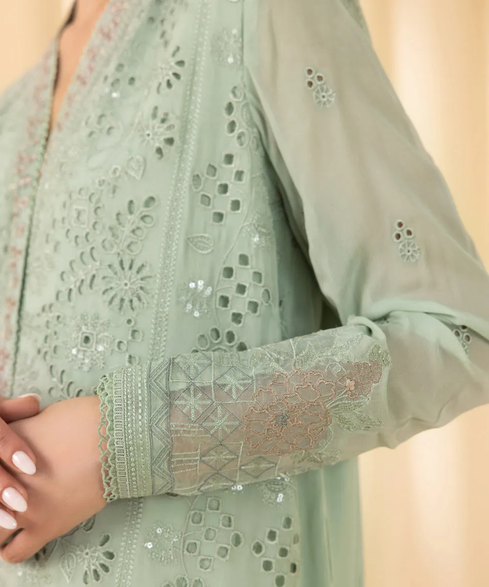 3 Piece -  Embroidered Georgette Chiffon Suit