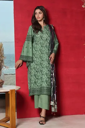 3PC Embroidered Unstitched Lawn Suit KSE-2446