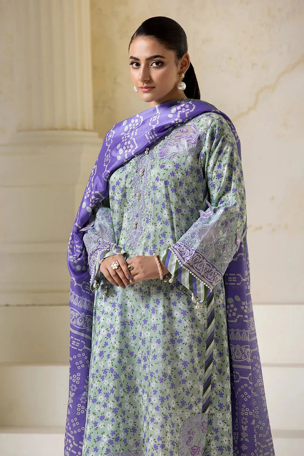 3PC Embroidered Unstitched Lawn Suit KSE-2727