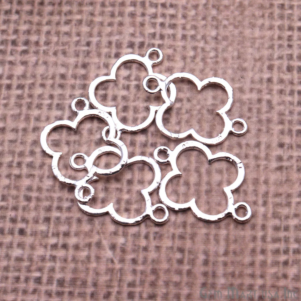 5 Pc Lot Clover Findings, Findings, Filigree Findings, Findings, Jewelry Findings, 23x17mm (50062)