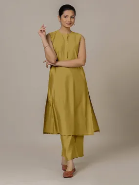 Adah x Rozaana | A Line Kurta in Dijon Mustard with Thread Work | Coords or Only Kurta