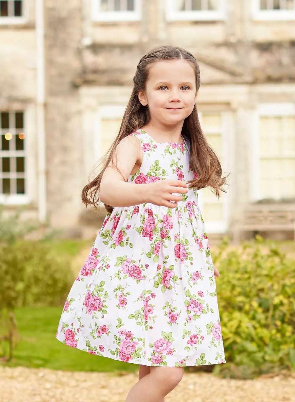 Adelina Summer Dress in Red Vintage Rose