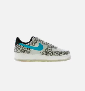 Air Force 1 '07 Premium Mens Lifestyle Shoes - Pure Platinum/Black/Particle Grey/Light Blue Fury