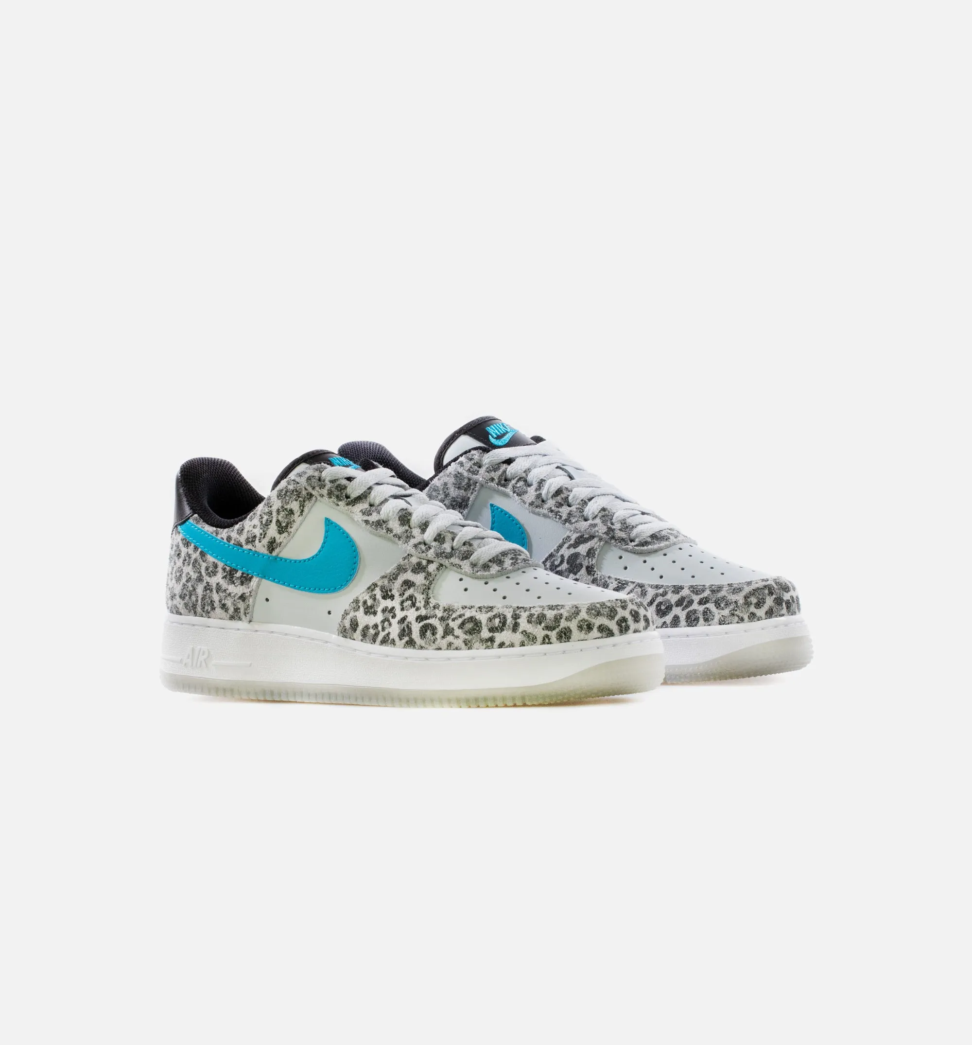 Air Force 1 '07 Premium Mens Lifestyle Shoes - Pure Platinum/Black/Particle Grey/Light Blue Fury