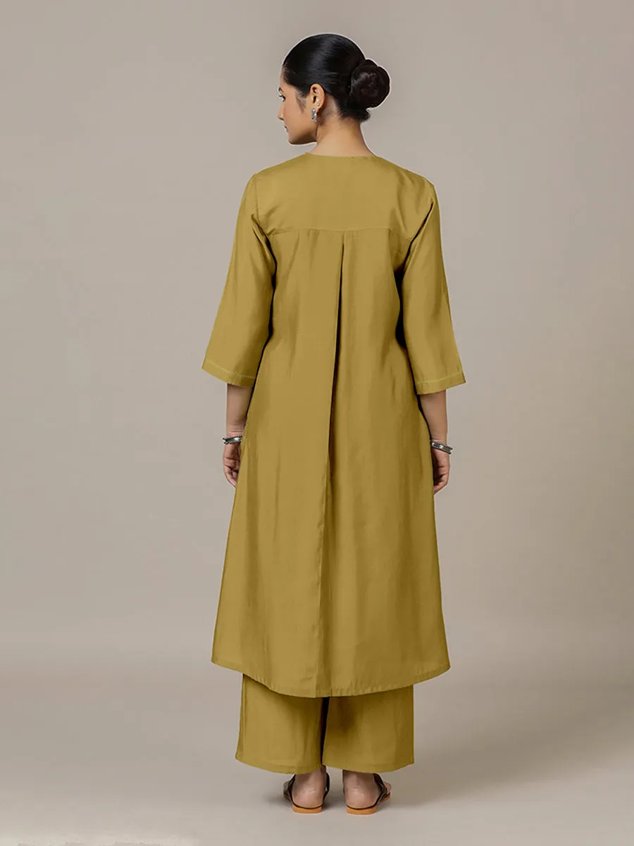 Alisha x Rozaana | A Line Kurta in Dijon Mustard with Thread Work | Coords or Only Kurta