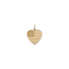 American Flag Heart Pendant (14K)