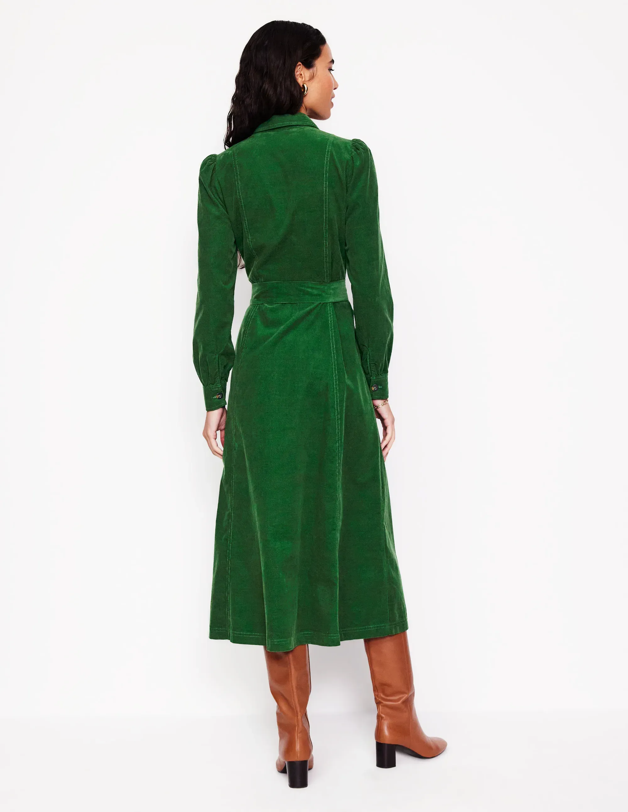 Aubrey Cord Midi Shirt Dress