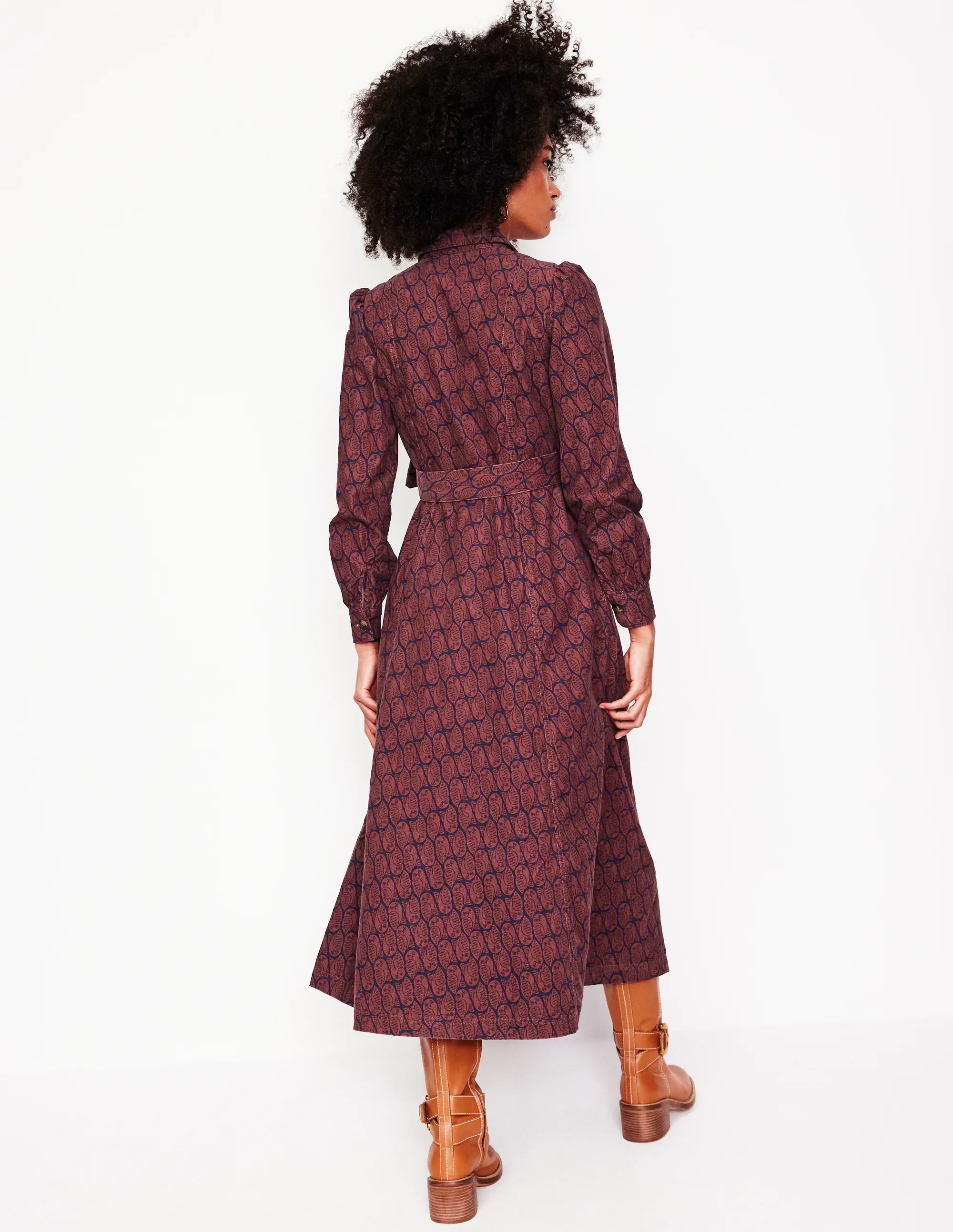 Aubrey Cord Midi Shirt Dress