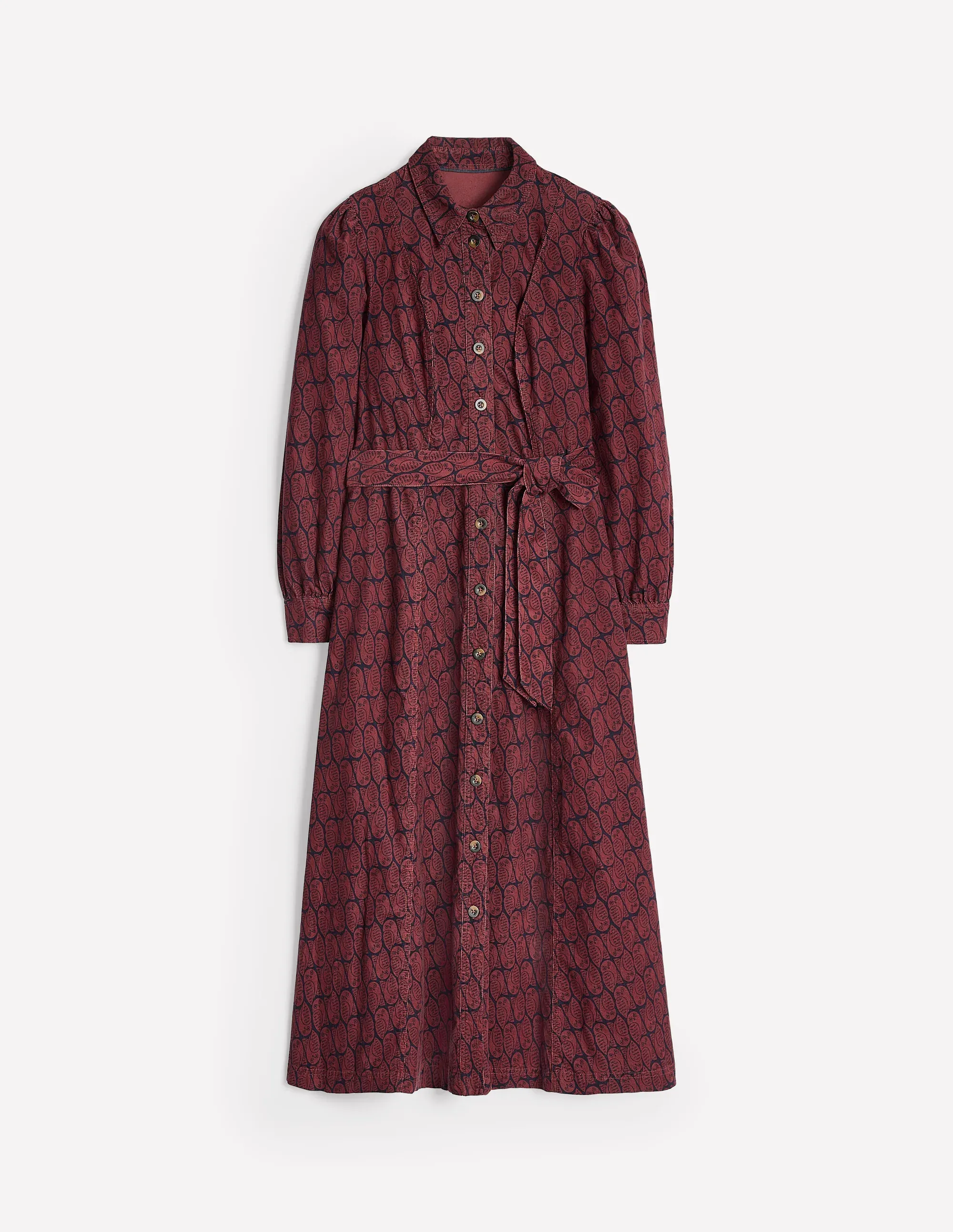 Aubrey Cord Midi Shirt Dress