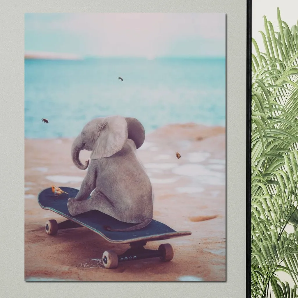 Baby Elephant on Skateboard - Gen Z