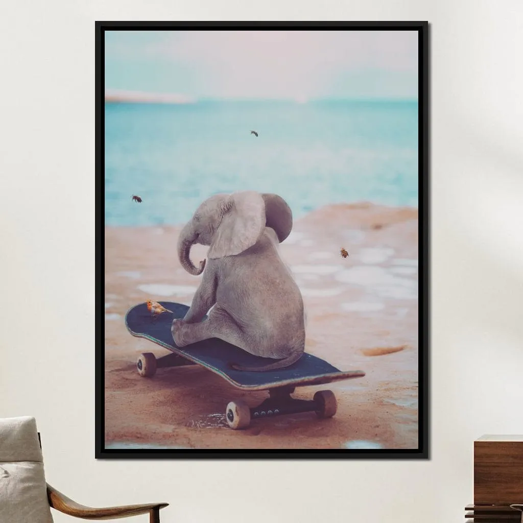 Baby Elephant on Skateboard - Gen Z