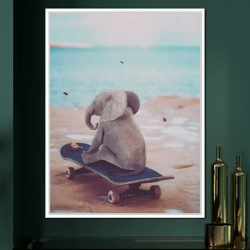 Baby Elephant on Skateboard - Gen Z