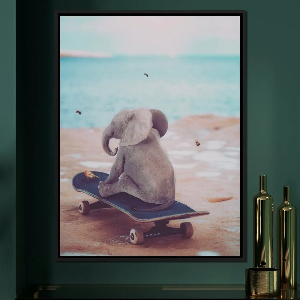 Baby Elephant on Skateboard - Gen Z