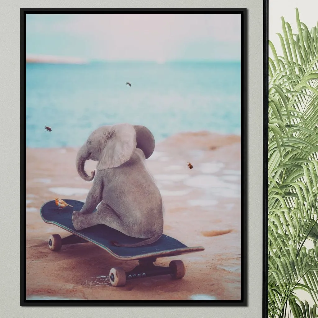 Baby Elephant on Skateboard - Gen Z