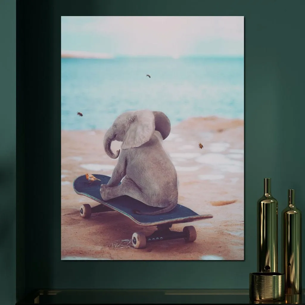 Baby Elephant on Skateboard - Gen Z