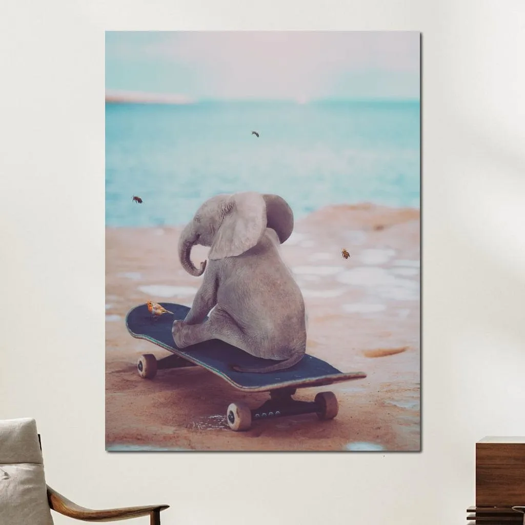 Baby Elephant on Skateboard - Gen Z