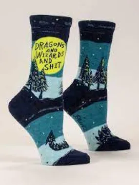 Blue Q  Socks WOMENS  Dragons & wizards