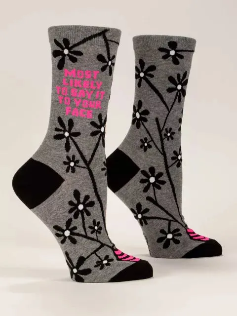 Blue Q  Socks WOMENS  Say It To Your Face