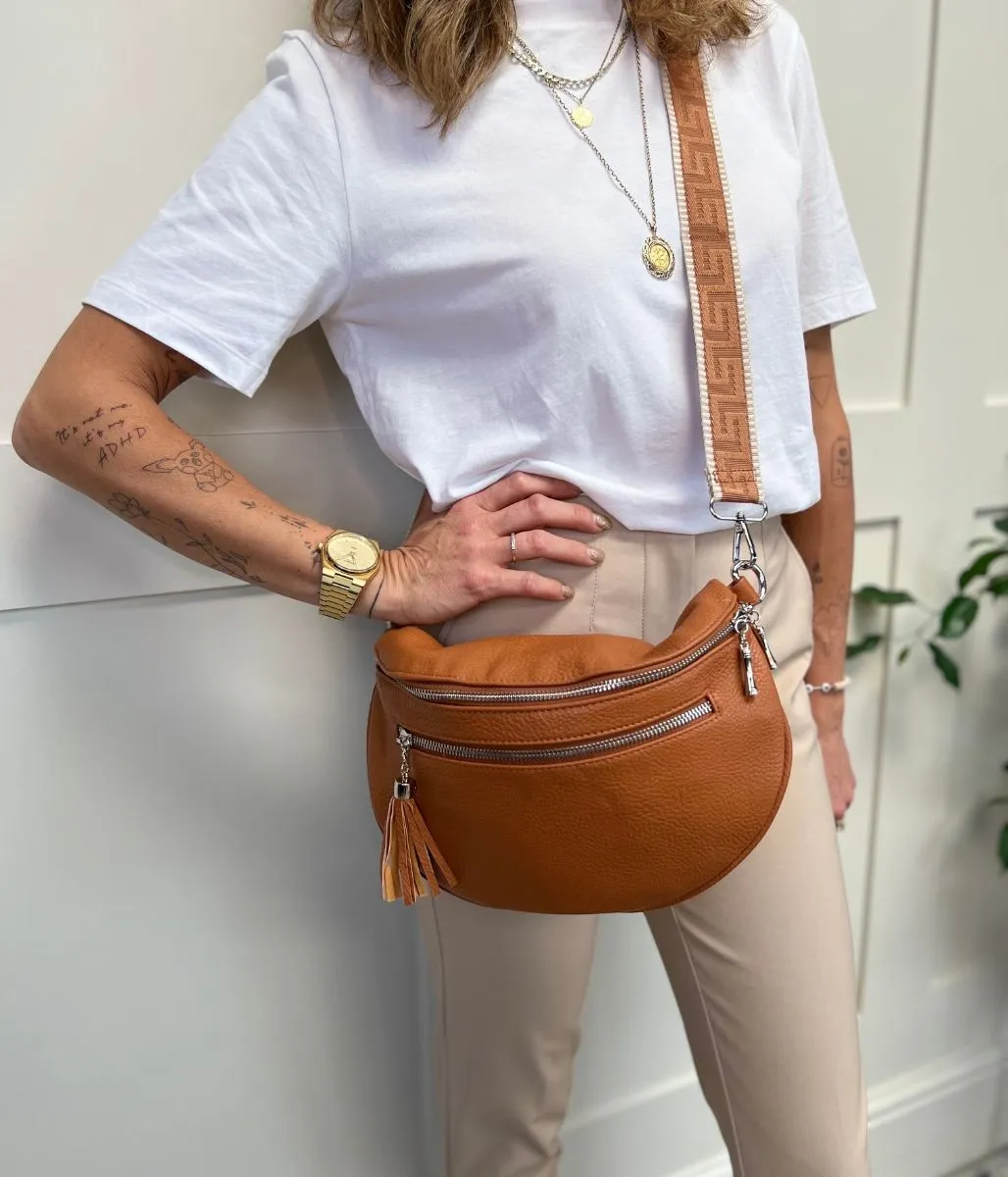 Brown Soft Half Moon Bag