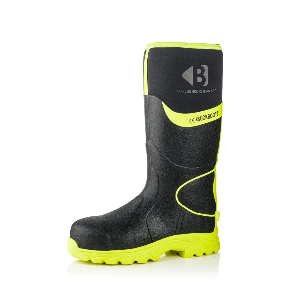 Buckbootz BBZ8000 High Visibility Neoprene/Rubber Safety Wellington Boot