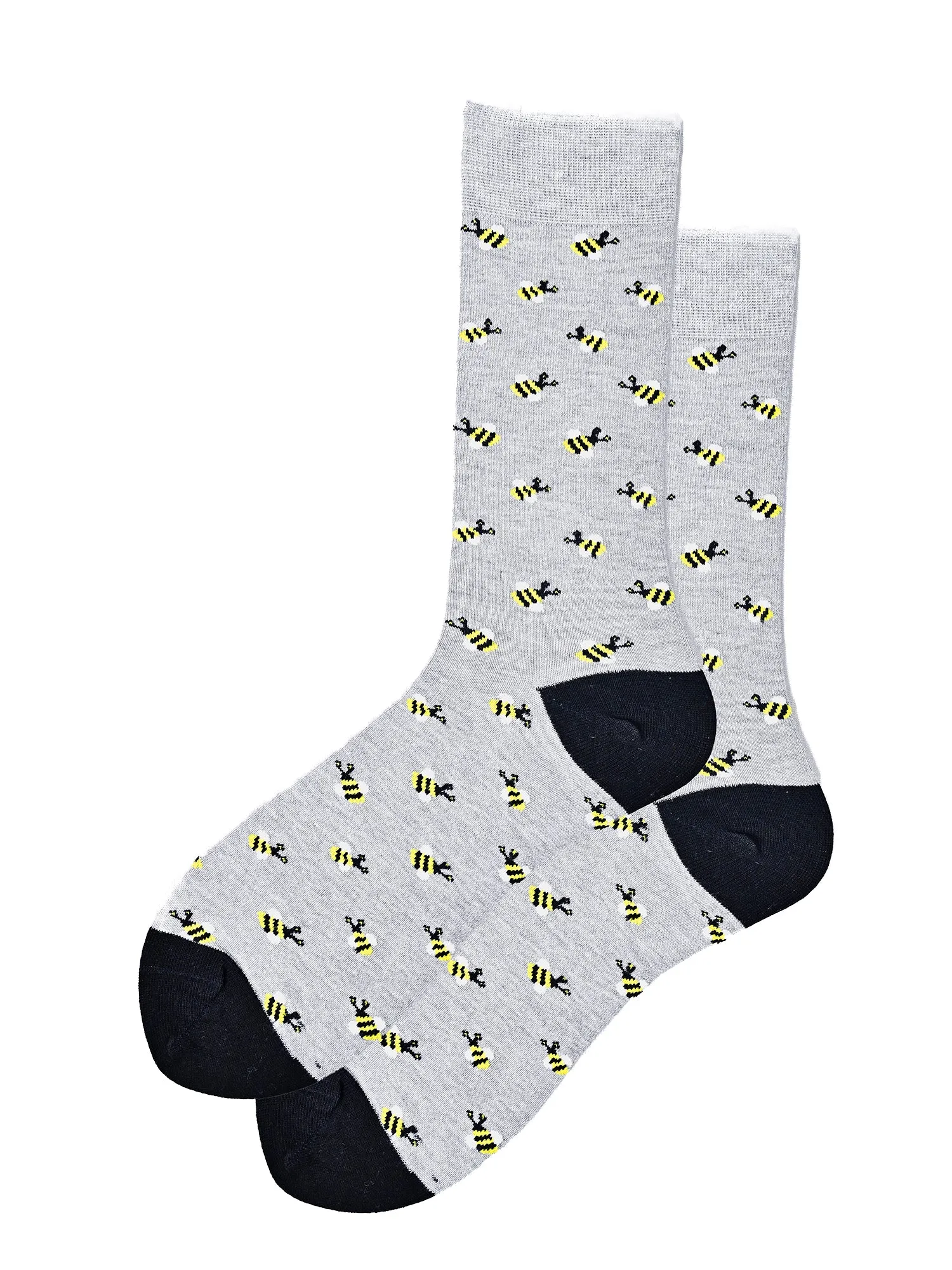 Bumblebee | Grey Mid-Calf Socks For Men | 1 Pair