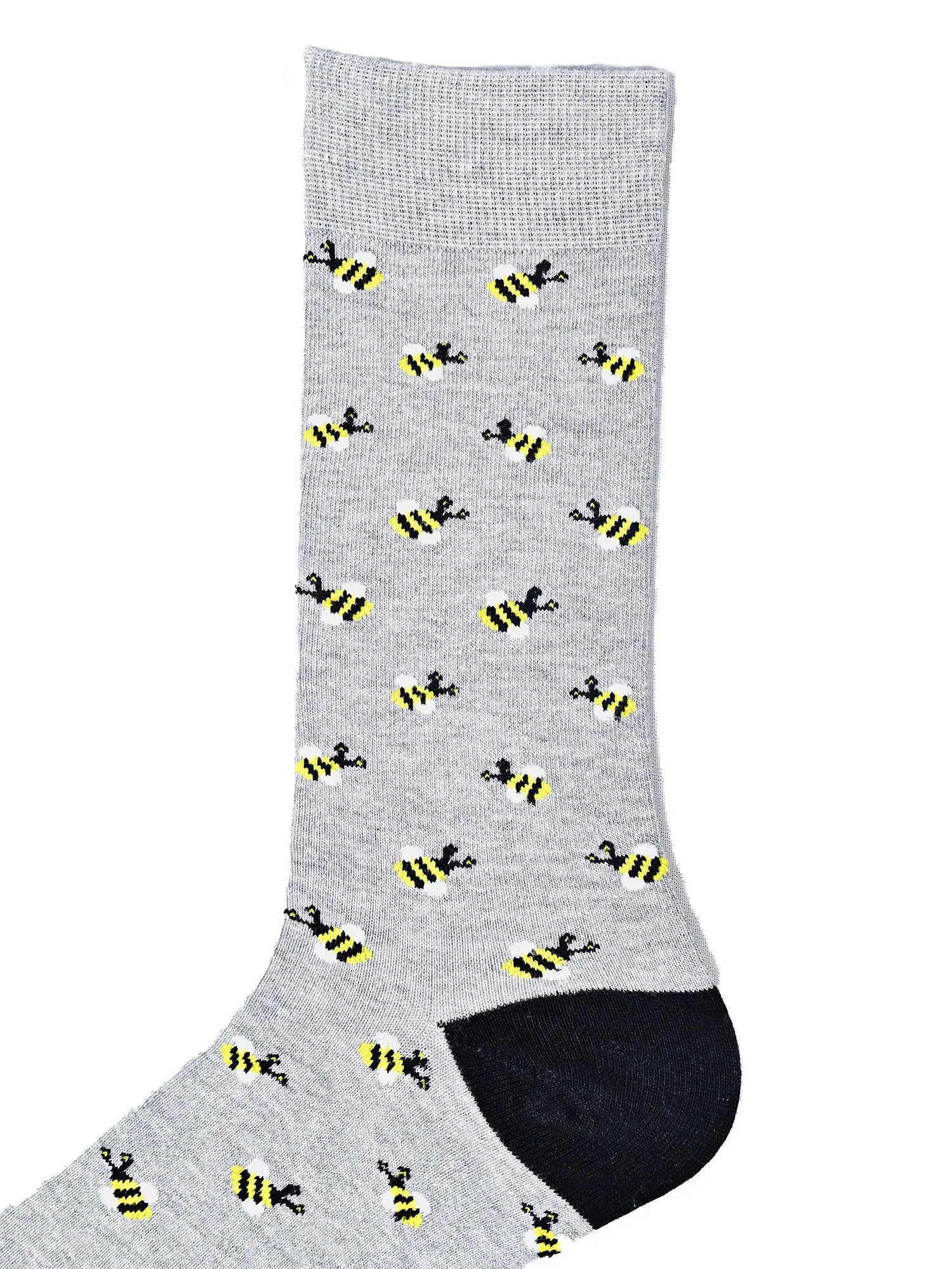 Bumblebee | Grey Mid-Calf Socks For Men | 1 Pair