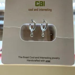 CAI Silver CZ Dangle Huggie