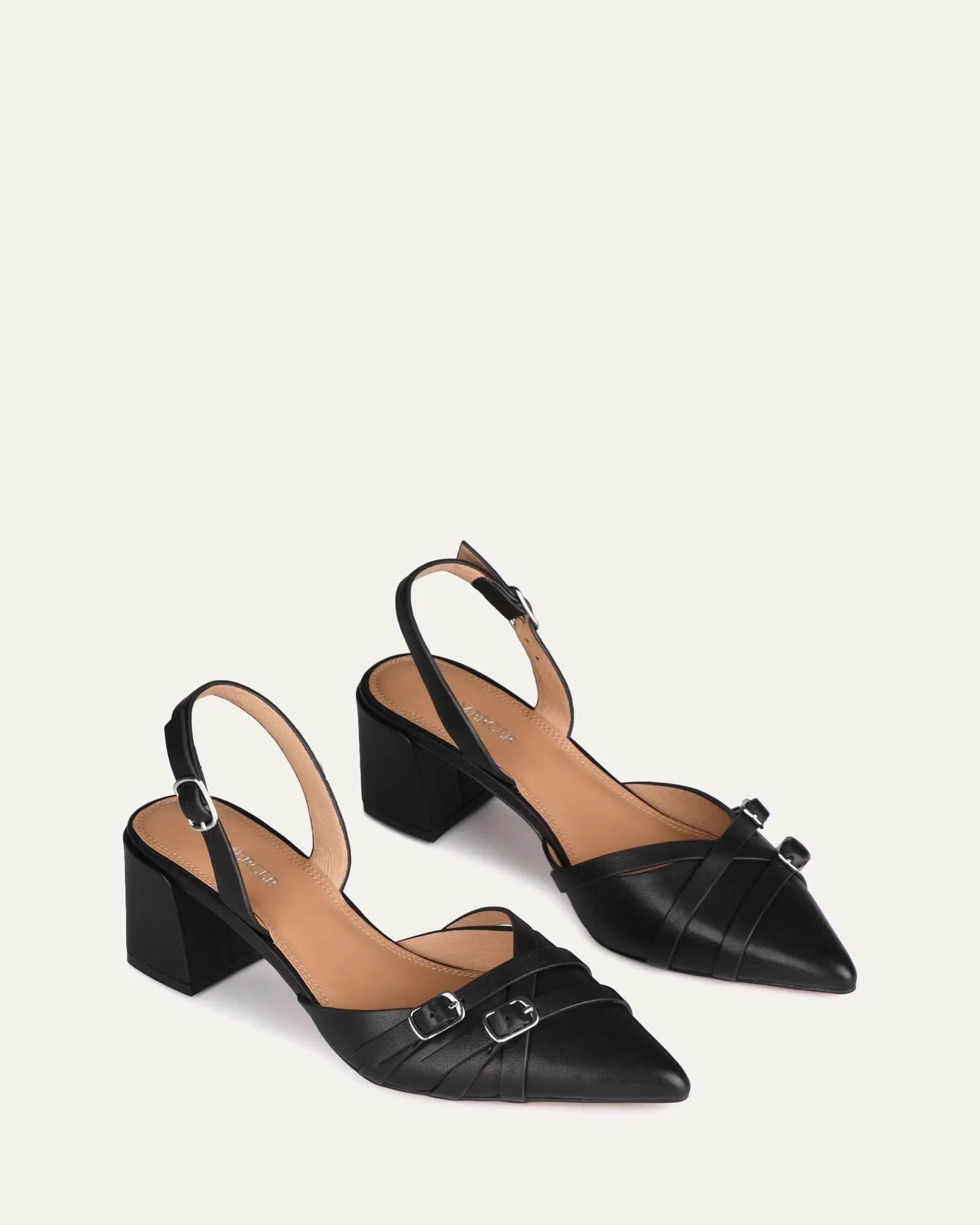 COBY LOW HEELS BLACK LEATHER