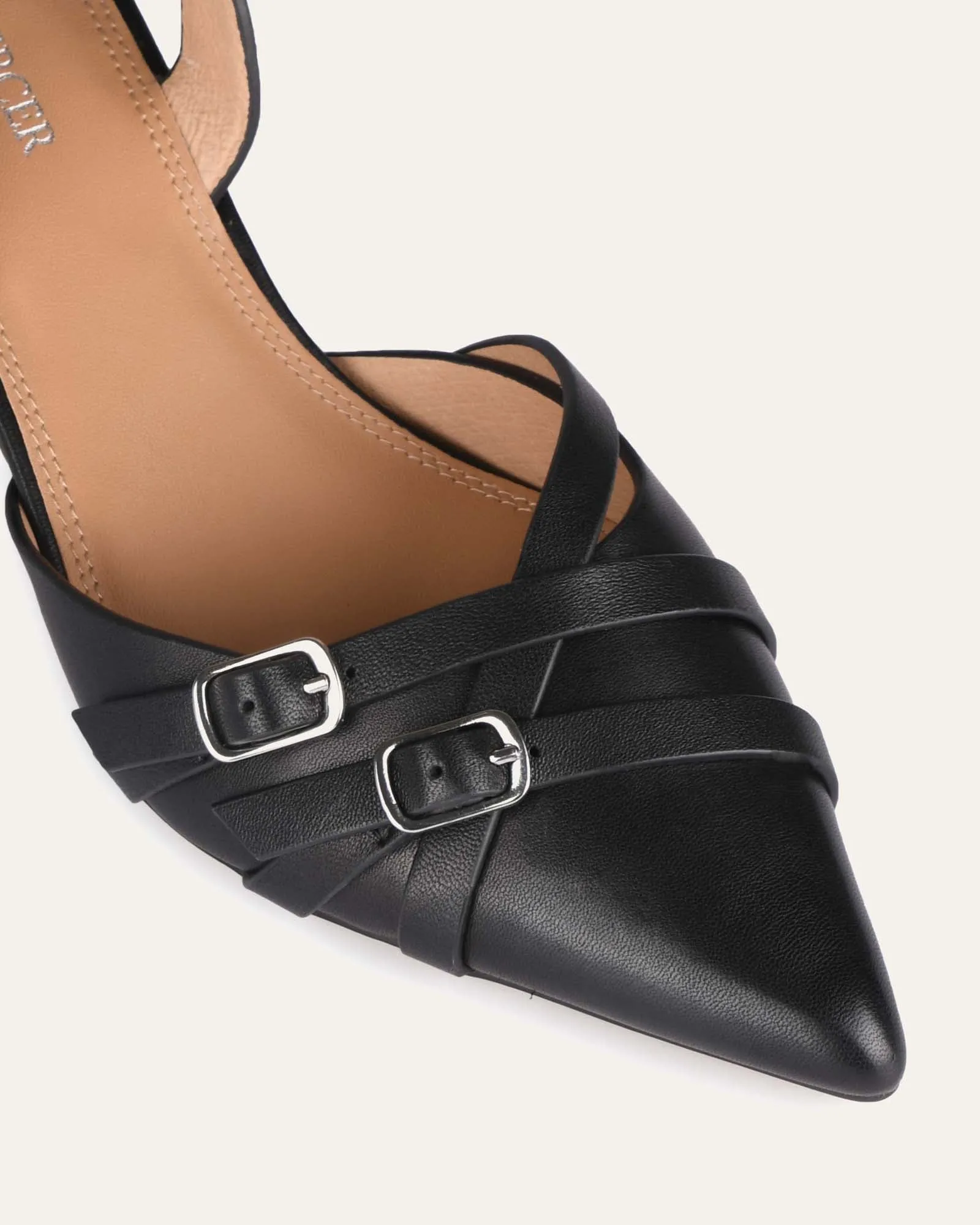 COBY LOW HEELS BLACK LEATHER