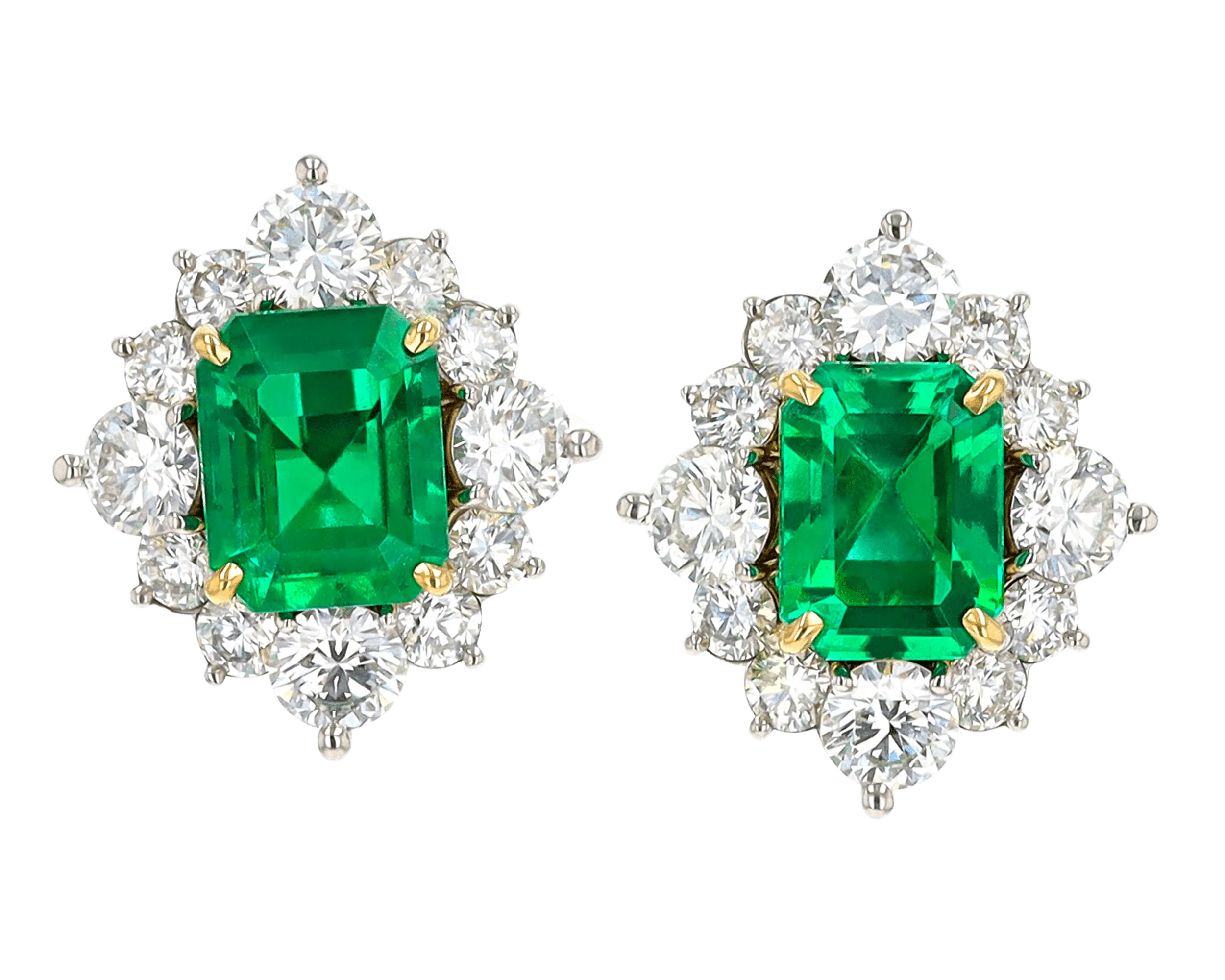 Colombian Emerald Earrings, 3.82 Carats