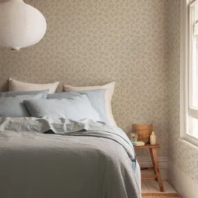 Cream Spring Sprig Wallpaper