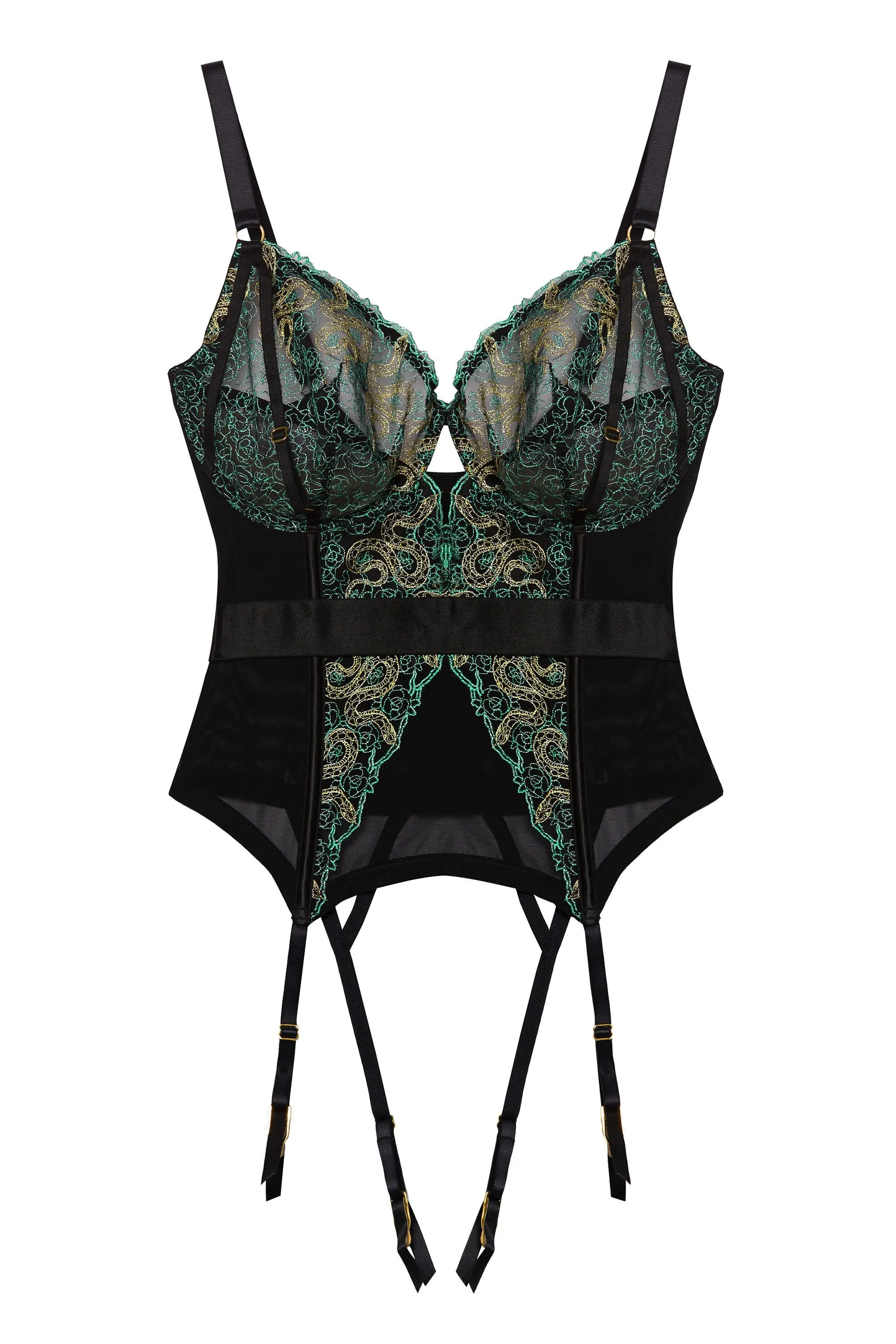 Dakota Green & Gold Snake Basque