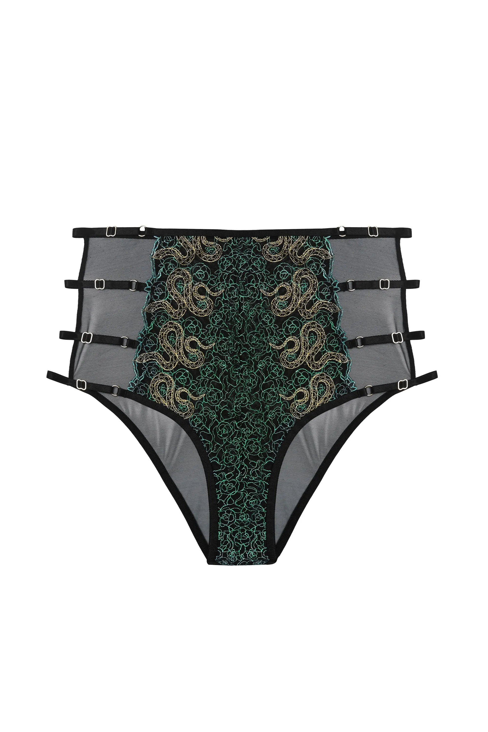 Dakota Green & Gold Snake High Waist Brief