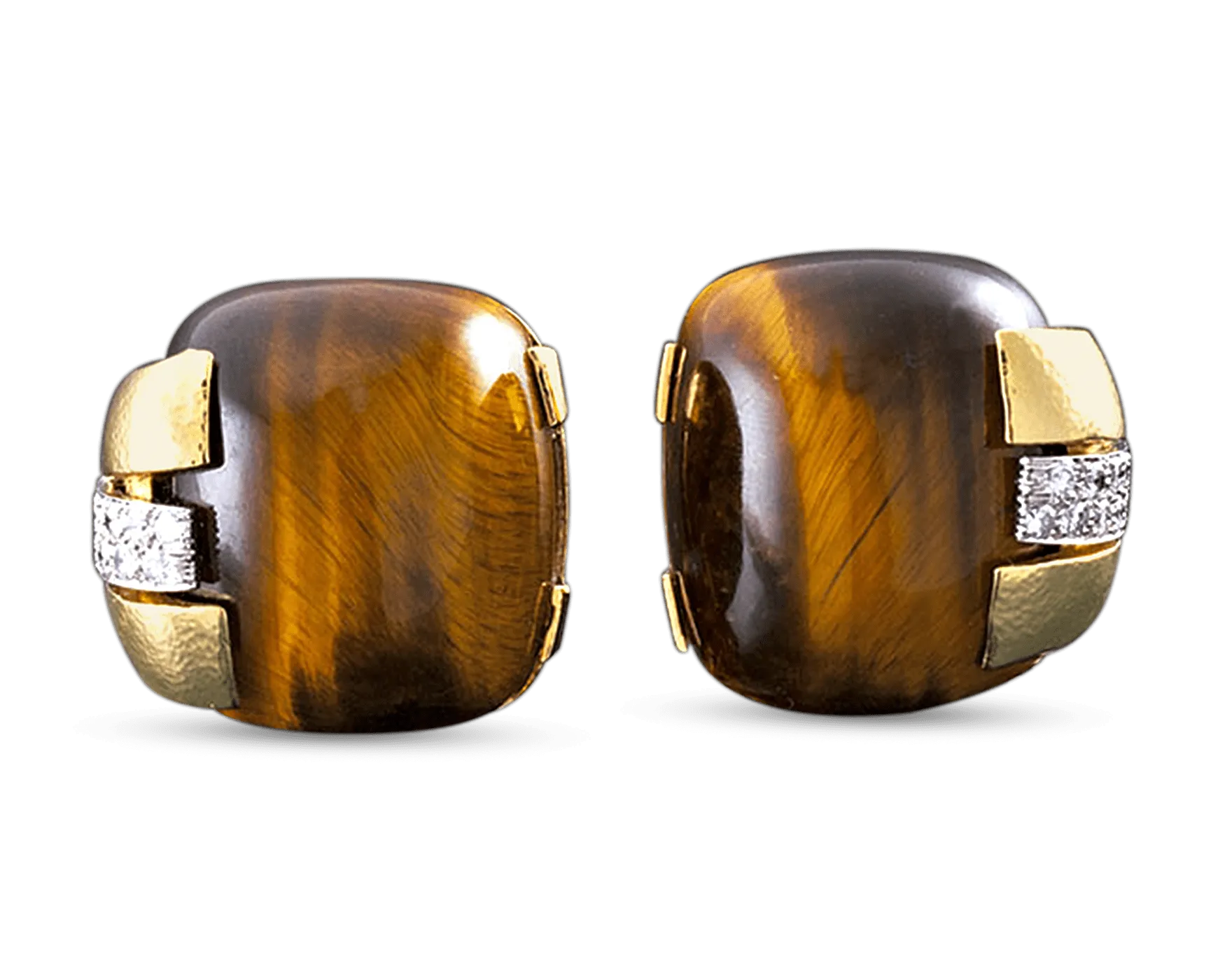 David Webb Tiger's Eye Earrings