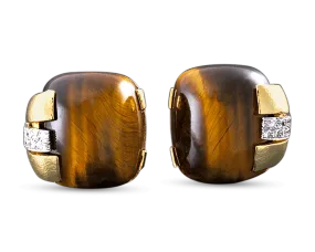 David Webb Tiger's Eye Earrings