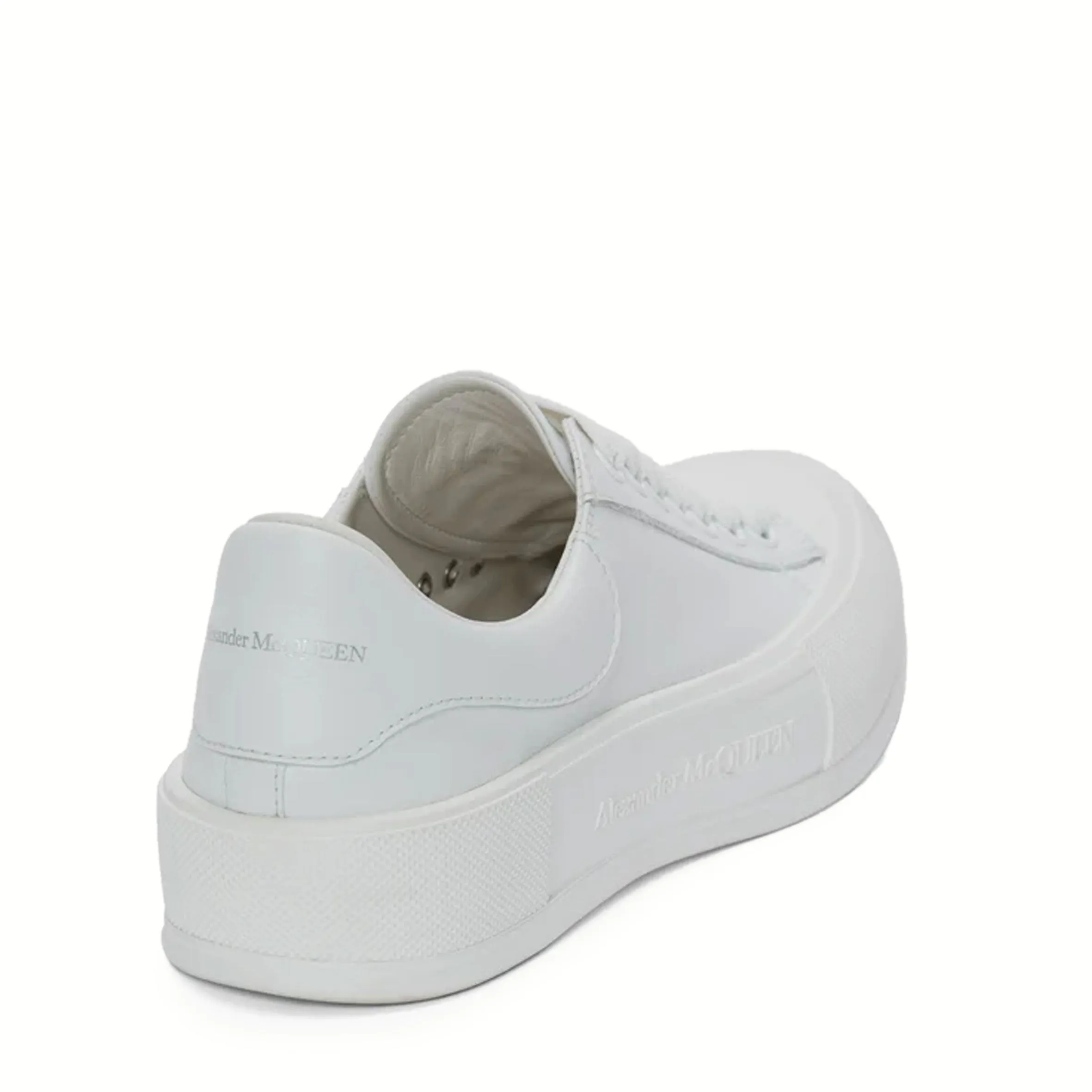 Deck Plimsoll Lace-Up Sneakers, Optic White