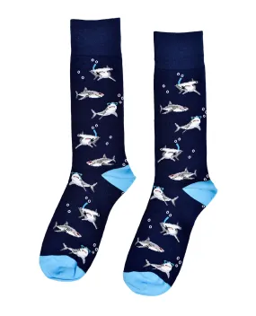 Dr. Motion Men's Great White & Hammerhead Shark Socks