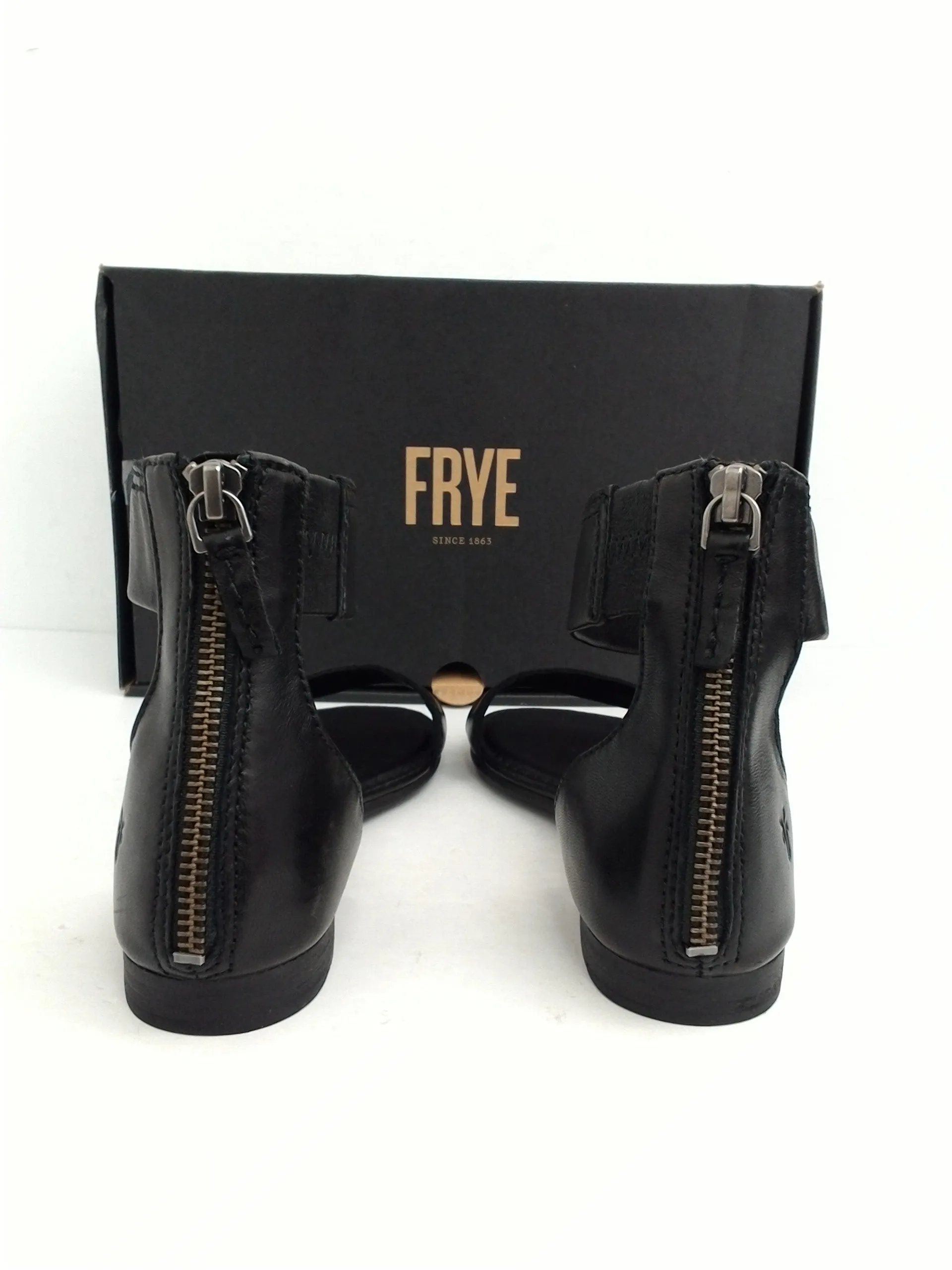 Frye Women's Black Leather Sandal Size 5.5 M