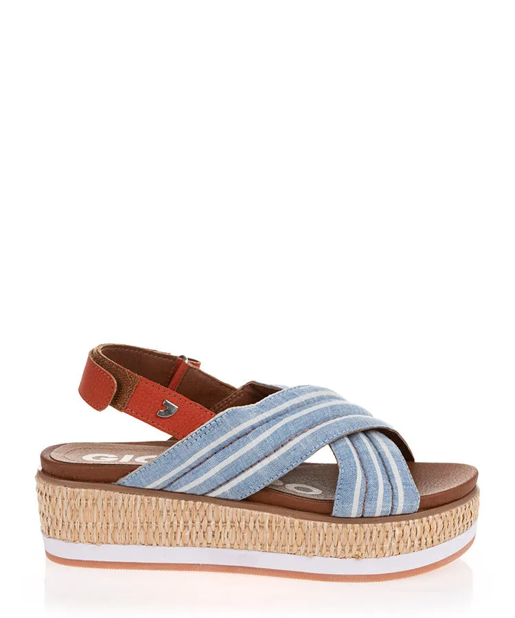 Gioseppo Goolwa Blue Summer Platform Wedge Sandal