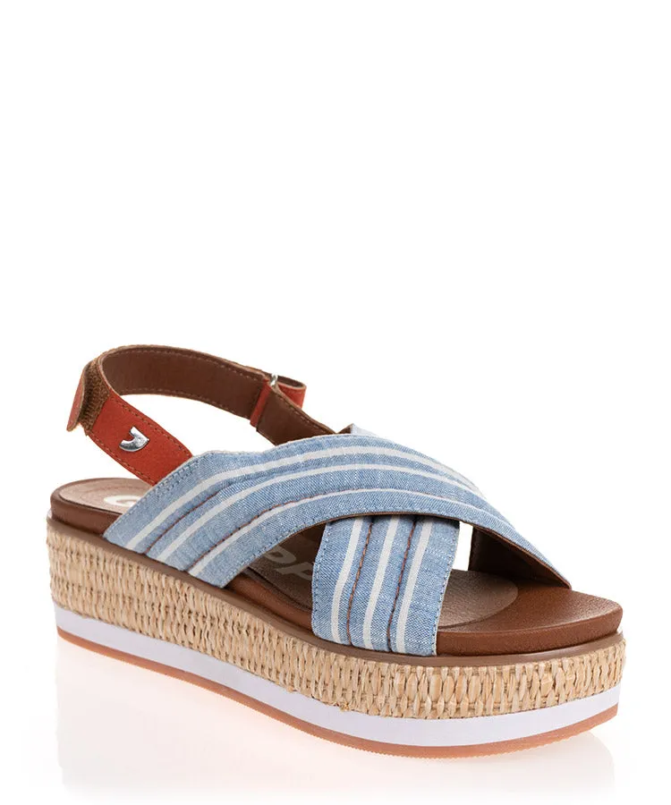 Gioseppo Goolwa Blue Summer Platform Wedge Sandal