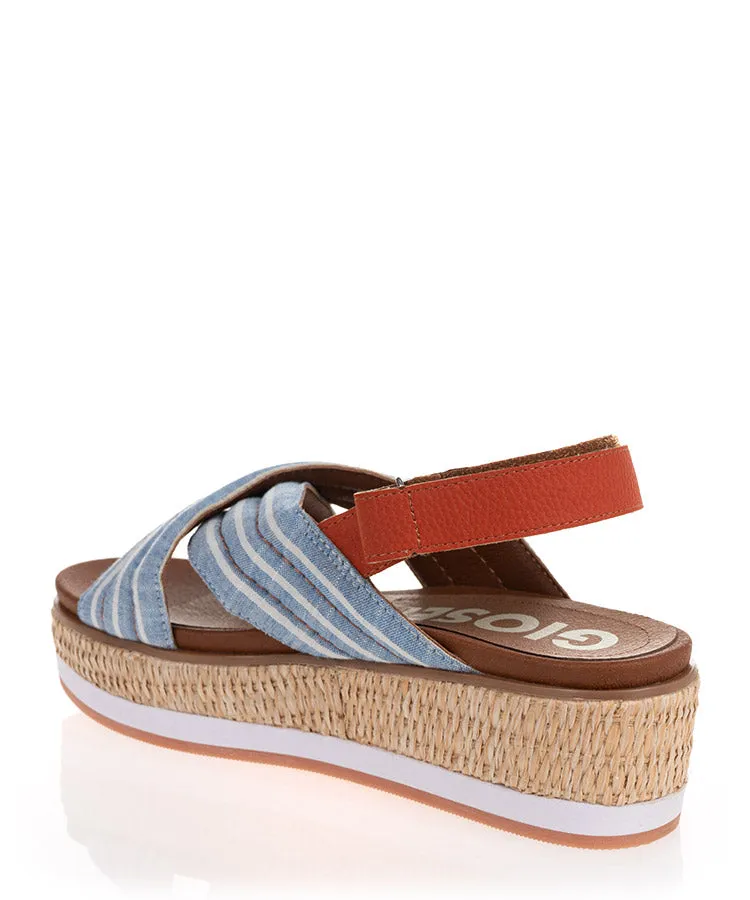 Gioseppo Goolwa Blue Summer Platform Wedge Sandal