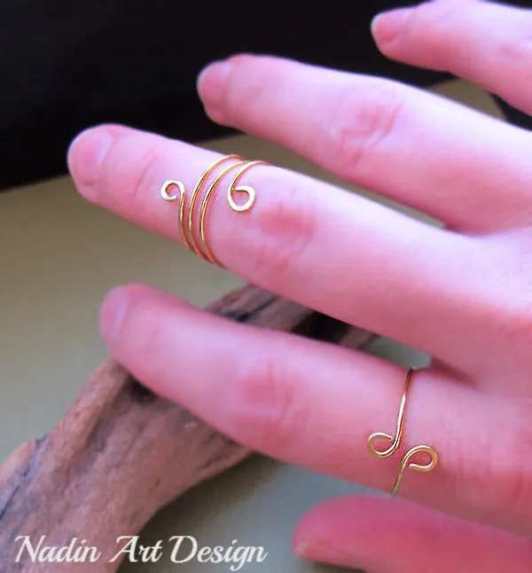 Gold Knuckle Swirl Ring