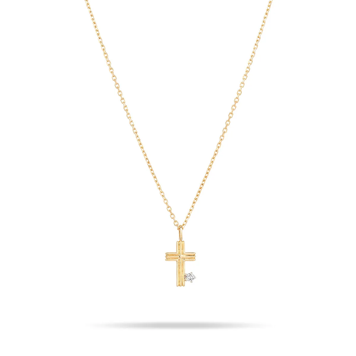 Groovy Diamond Cross Necklace