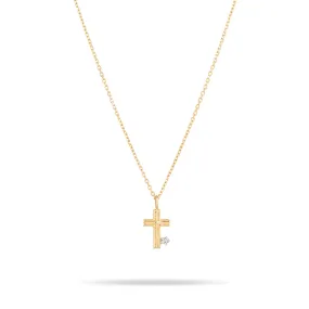 Groovy Diamond Cross Necklace