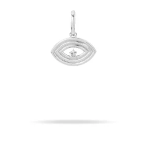 Groovy Diamond Evil Eye Hinged Charm in Sterling Silver