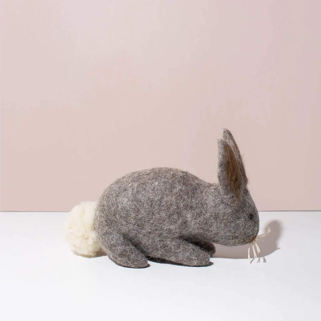 Hand Felted Grey Bunny