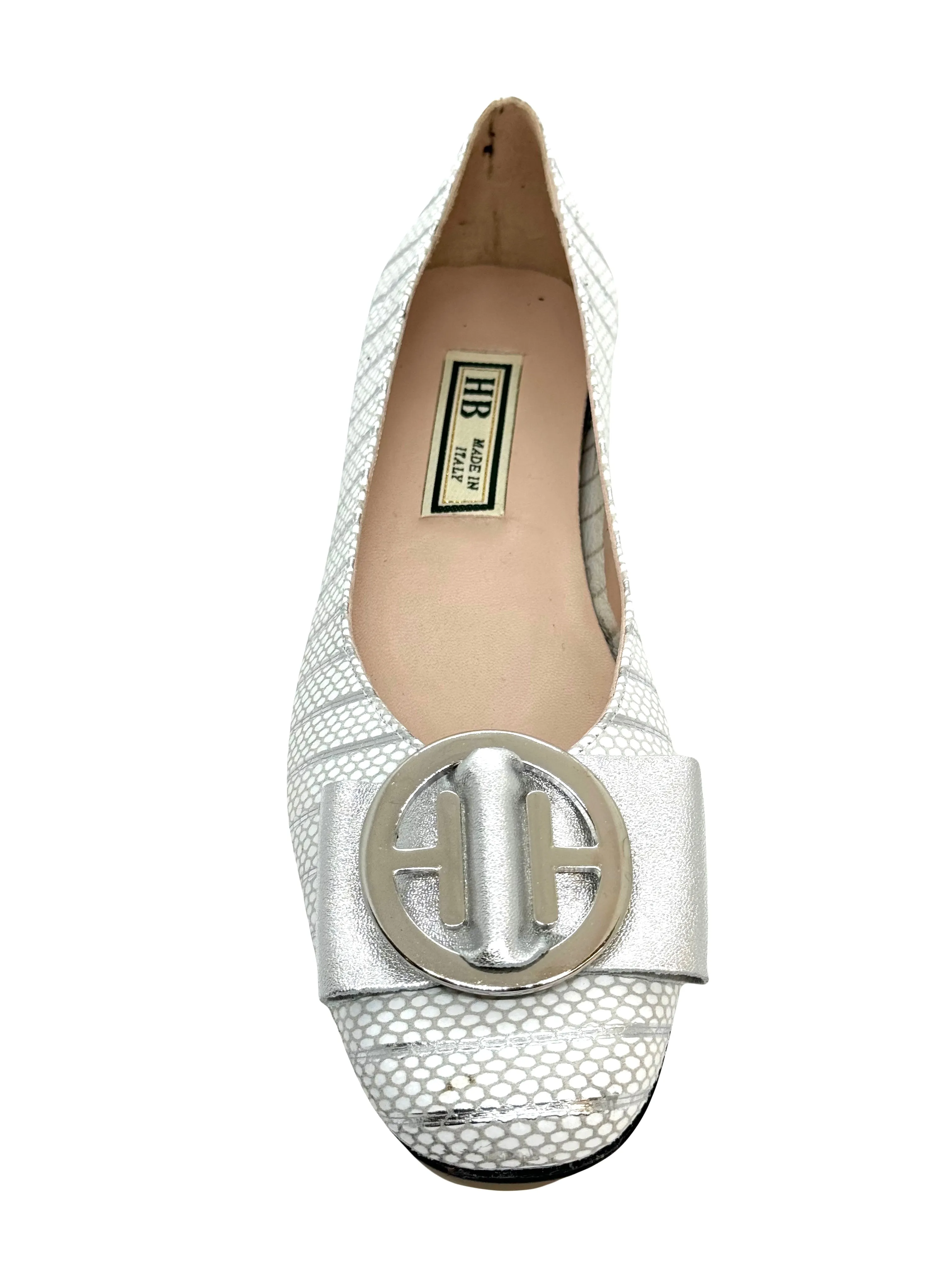 HB Ladies June Flat Metallic Trim Pump