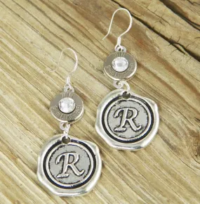 Initial & Bullet Monogram Earrings